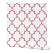 Pink and Lawn Outline Quatrefoil