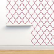 Pink and Lawn Outline Quatrefoil