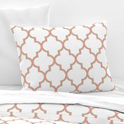 Outlined Quatrefoil  in Bright Salmon and Mint