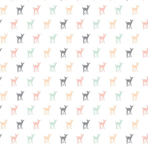 Fawn Repeat // Small Scale // Pink,Grey,Mint,Peach 