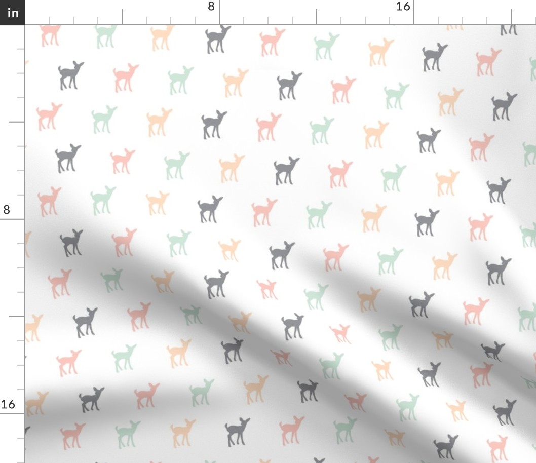 Fawn Repeat // Small Scale // Pink,Grey,Mint,Peach 