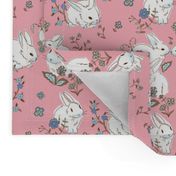 White bunnies with pink