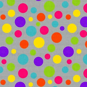 Pretty Polka Dots On Grey