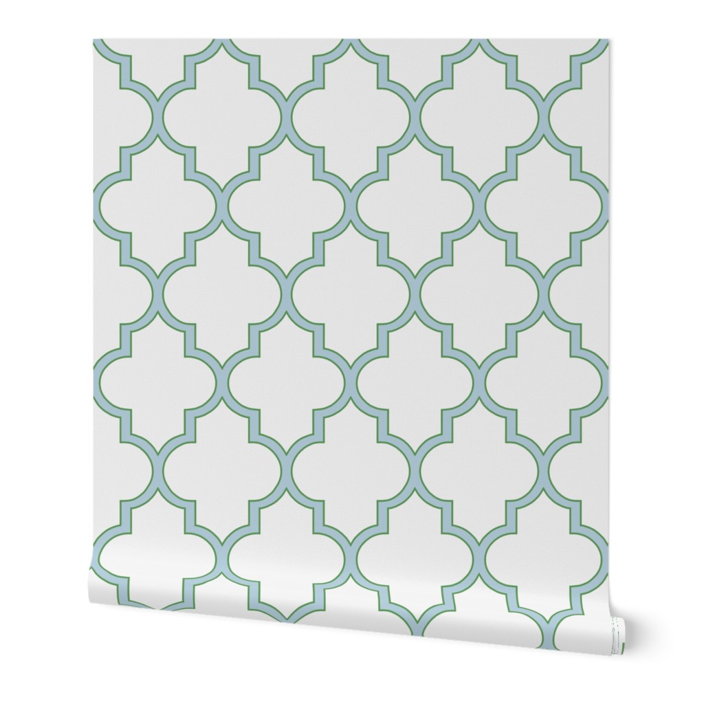 Kelly Green and Spa Quatrefoil