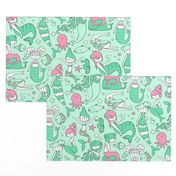 Watergirls (mint/pink) LARGE