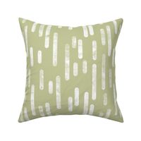 White on Pale Pistachio Inky Rounded Lines Pattern