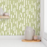 White on Pale Pistachio Inky Rounded Lines Pattern