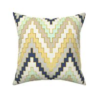 Telluride Luxe Chevron in Navy, Sunshine and Mint