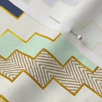 Telluride Luxe Chevron in Navy, Sunshine and Mint