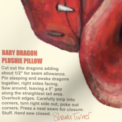 baby dragon plushie pillow