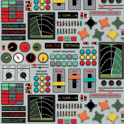 Spaceship Control Panel Fabric, Wallpaper and Home Decor | Spoonflower