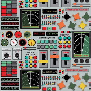 Rocket Control Panel Fabric, Wallpaper and Home Decor | Spoonflower