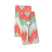 Ikat Chevron in Mint, Gold and Coral Pink