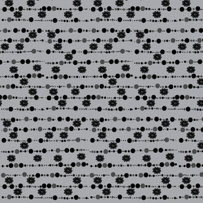 Dots_and_flowers - B&W on dark grey