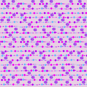 Dots and flowers - Purple