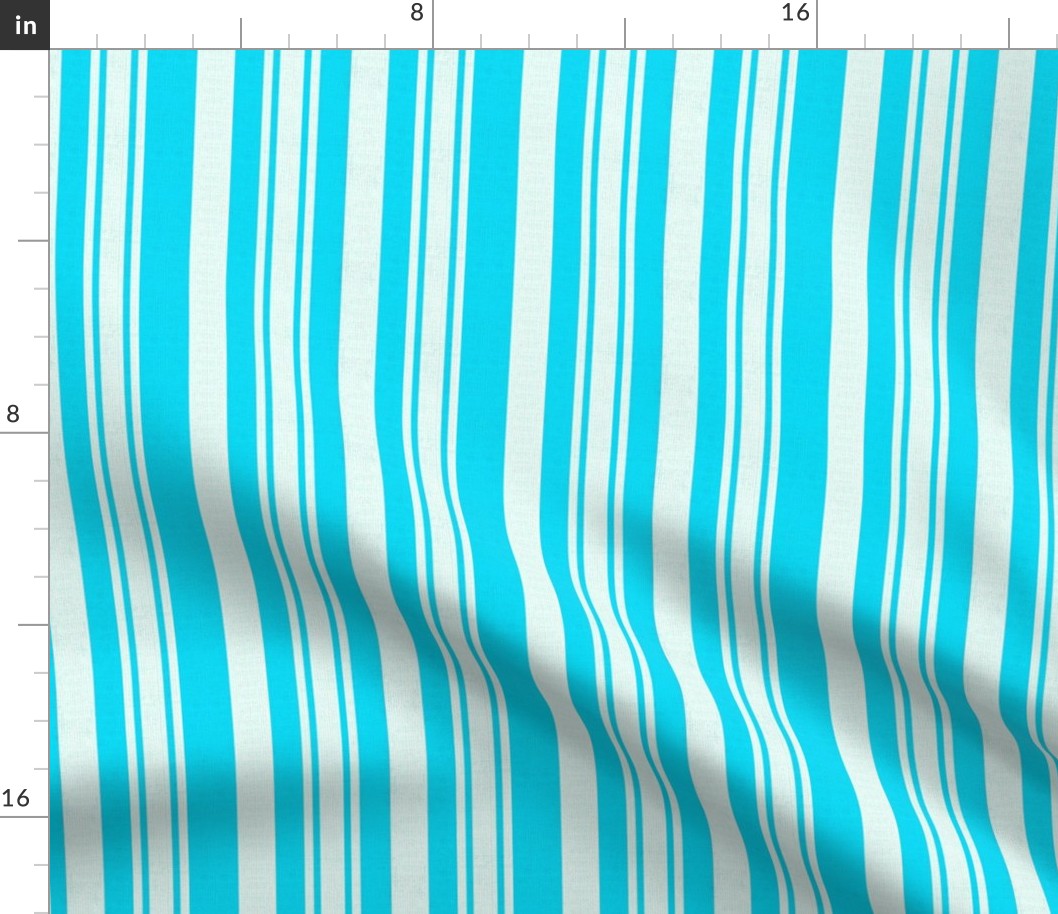 Turquoise And White Stripes