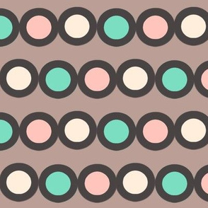 dotty mint, coral, white and black