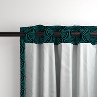 Art Deco Fans, Black and Teal