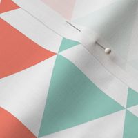 triangle stripes - coral and mint