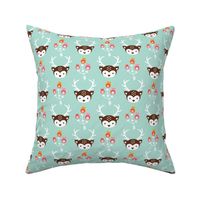 Adorable little blossom deer baby nursery illustration and kids fashion print