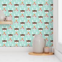 Adorable little blossom deer baby nursery illustration and kids fashion print