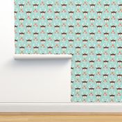 Adorable little blossom deer baby nursery illustration and kids fashion print