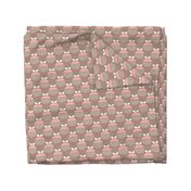 Vintage beige and pink apple fruit pattern