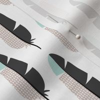 Soft mint blue pastel feathers scandinavian geometric spring pattern