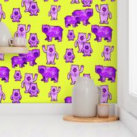 Bears in Purple and Lime Green