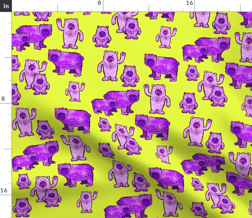 Bears in Purple and Lime Green