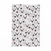 Oh deer valentine love illustration hearts and cupid arrow geometric pattern