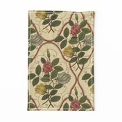 Victorian Rose Ogee ~ Trianon Cream Linen Luxe