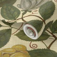 Victorian Rose Ogee ~ Trianon Cream Linen Luxe