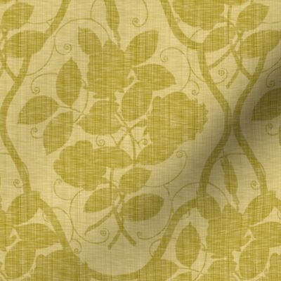 Victorian Rose Ogee ~ Linen on Trianon Cream Linen Luxe