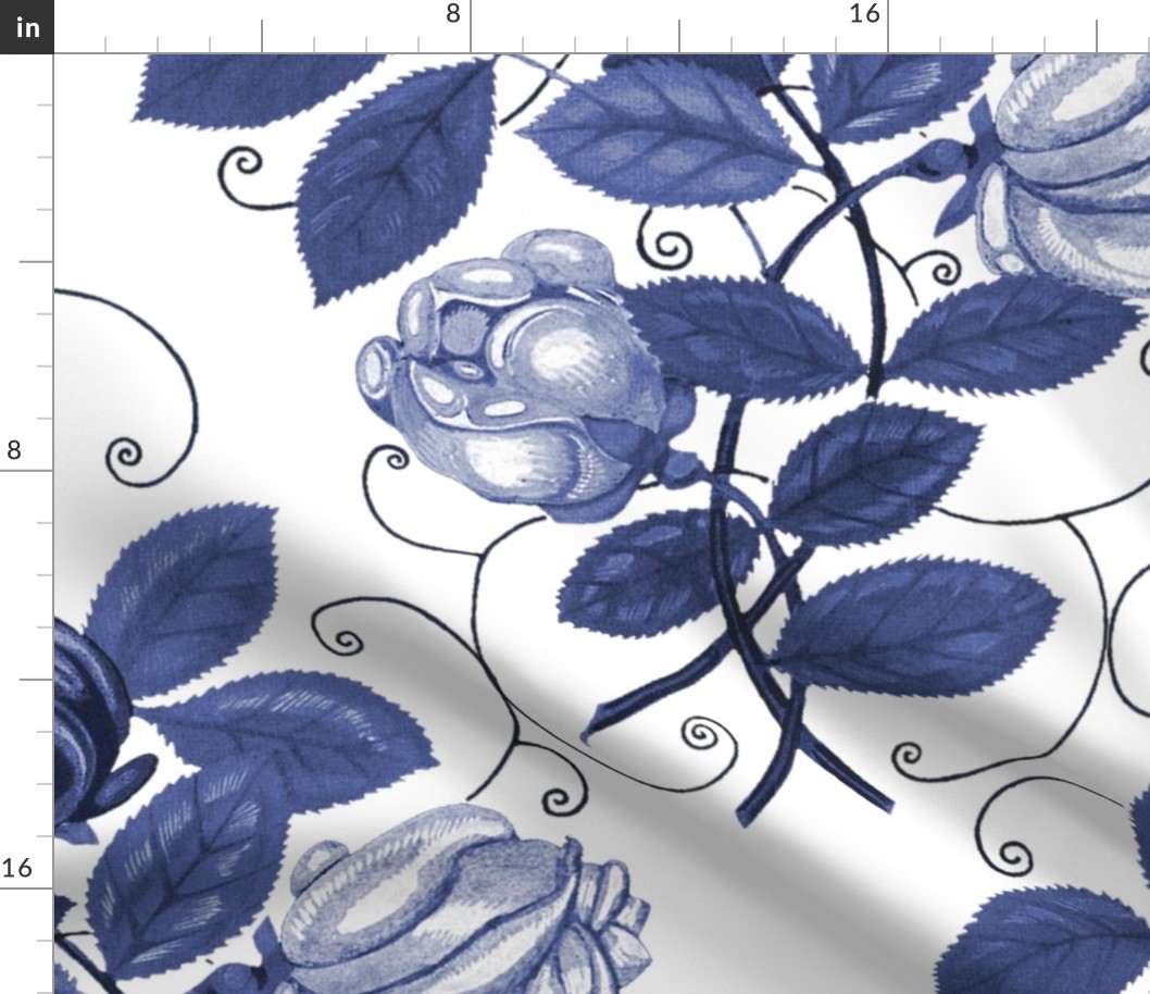 Victorian Roses ~ Blue and White