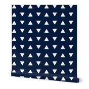 Triangles // Navy - rustic woods