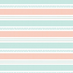 Mint and Coral Stripes