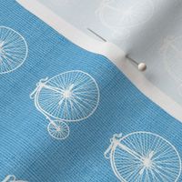 Old Bicycles Blue Linen