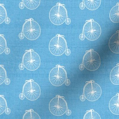 Old Bicycles Blue Linen