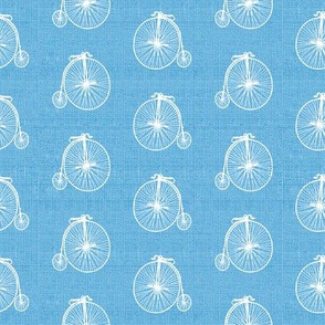 Old Bicycles Blue Linen