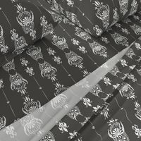 owl brocade in dark gray