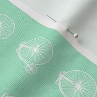 Old Bicycles Mint Linen
