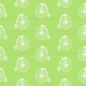 Old Bicycles Lime Linen