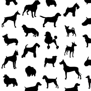 Mod-Dog Silhouettes Black on White Large Scale
