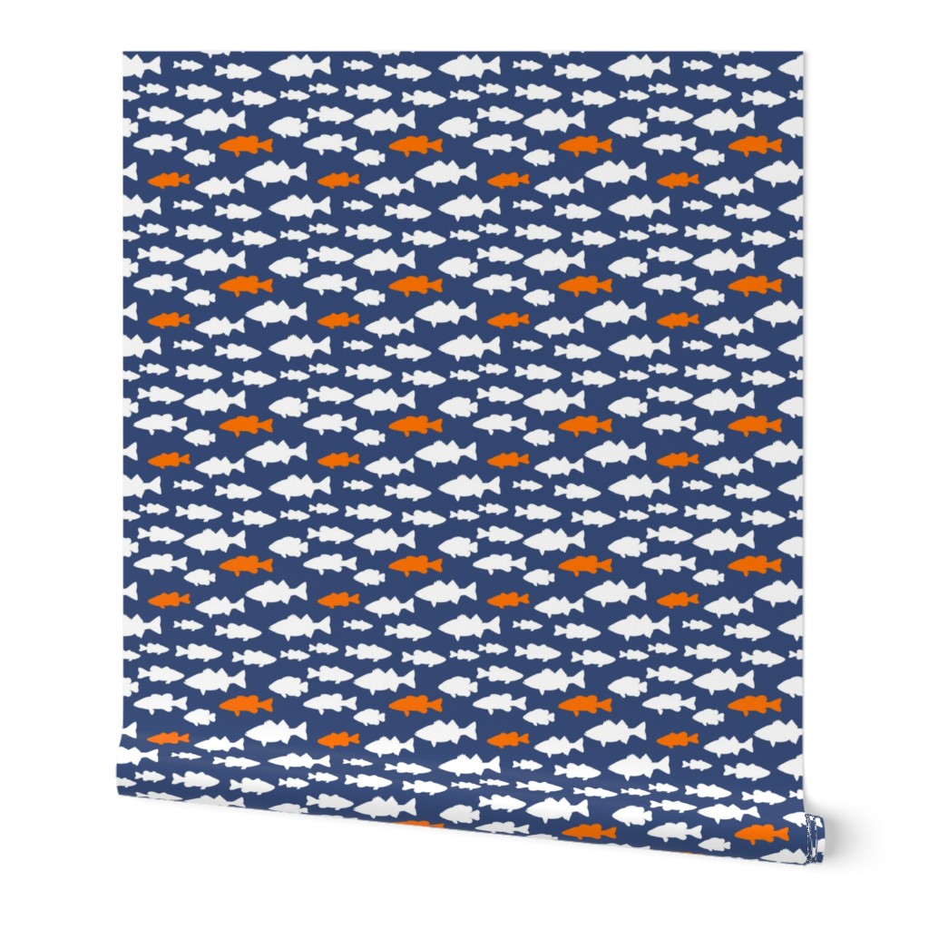 fish // dark blue and orange