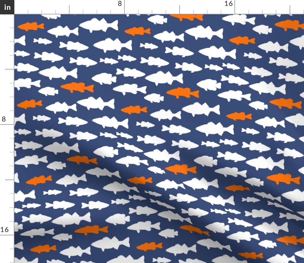 fish // dark blue and orange