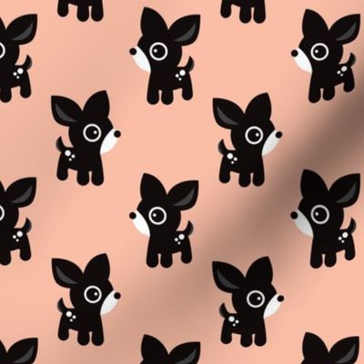 Cute coral kids deer illustration fun scandinavian trend pattern in pastel colors