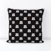 Cute black and white kids owls illustration fun scandinavian trend pattern in gray colors