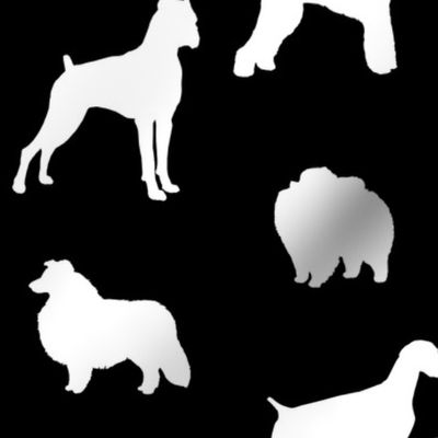 Mod-Dog Silhouettes White on Black Large Scale