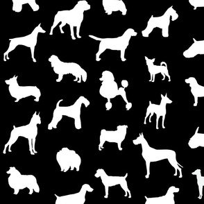 Mod-Dog Silhouettes White on Black Large Scale